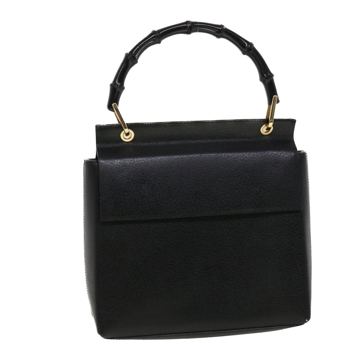 GUCCI Bamboo Hand Bag Leather Black 001.3444.1887 yk7365B