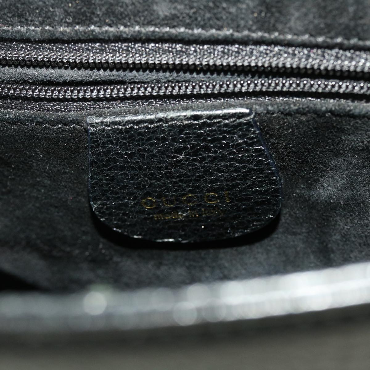 GUCCI Bamboo Hand Bag Leather Black 001.3444.1887 yk7365B