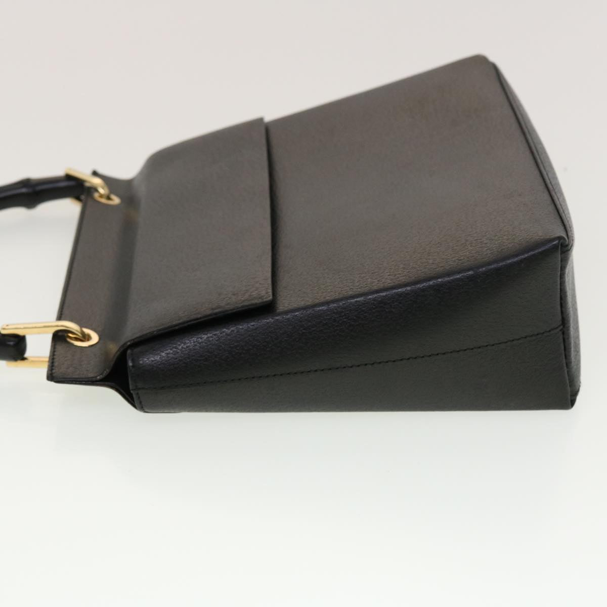 GUCCI Bamboo Hand Bag Leather Black 001.3444.1887 yk7365B