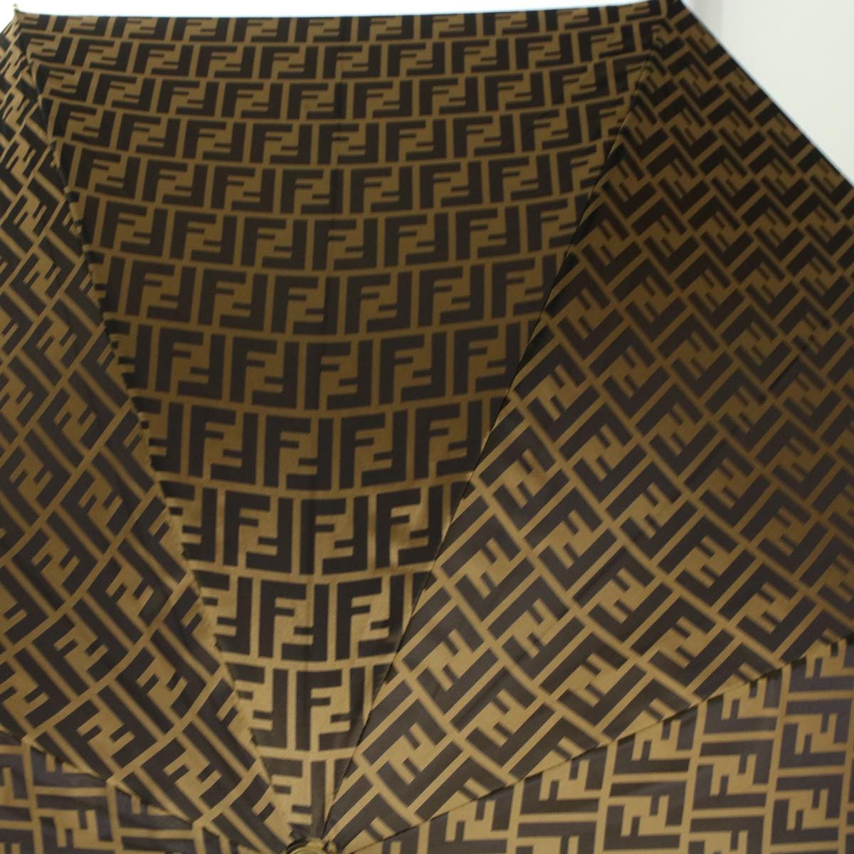 FENDI Zucca Canvas Umbrella Nylon Brown Black yk7408B