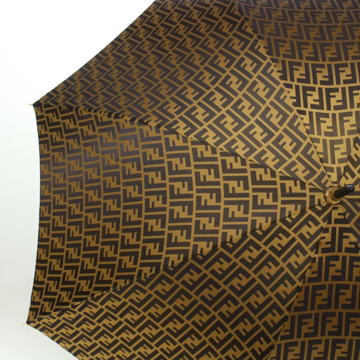 FENDI Zucca Canvas Umbrella Nylon Brown Black yk7409B