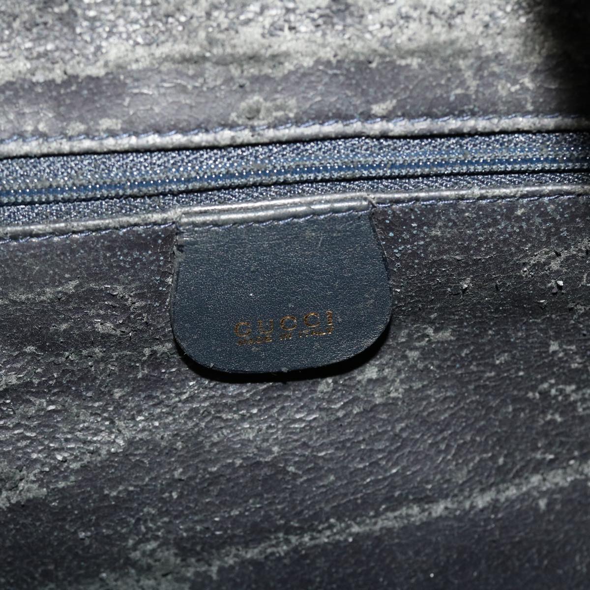 GUCCI Bamboo Shoulder Bag Suede 2way Navy yk7417