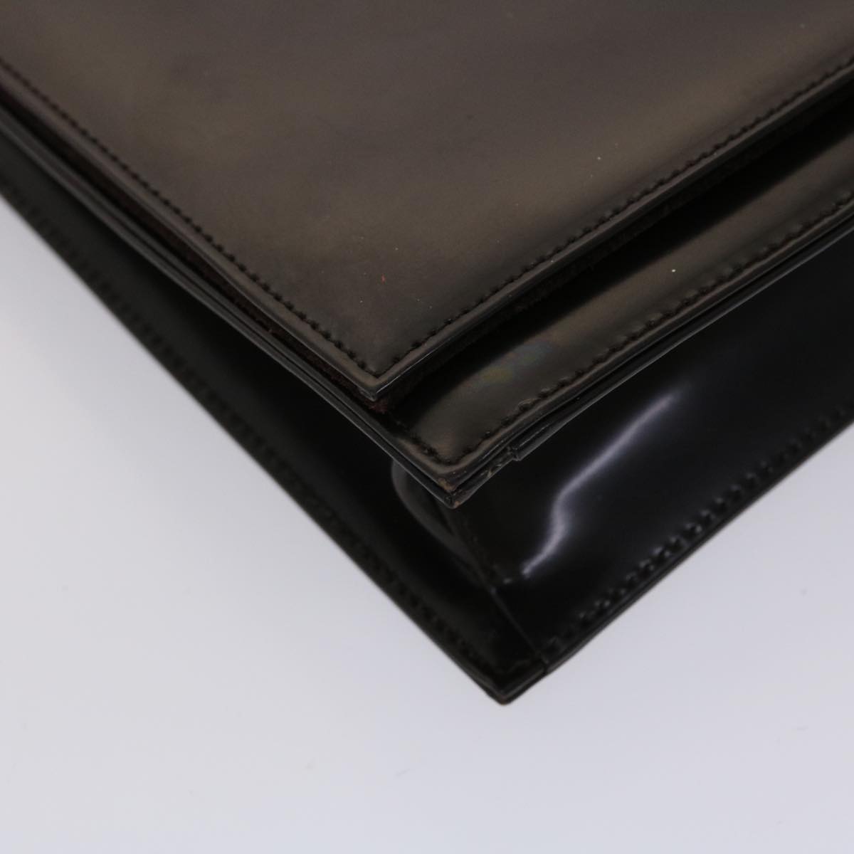 GUCCI Shoulder Bag Patent leather Brown yk7420