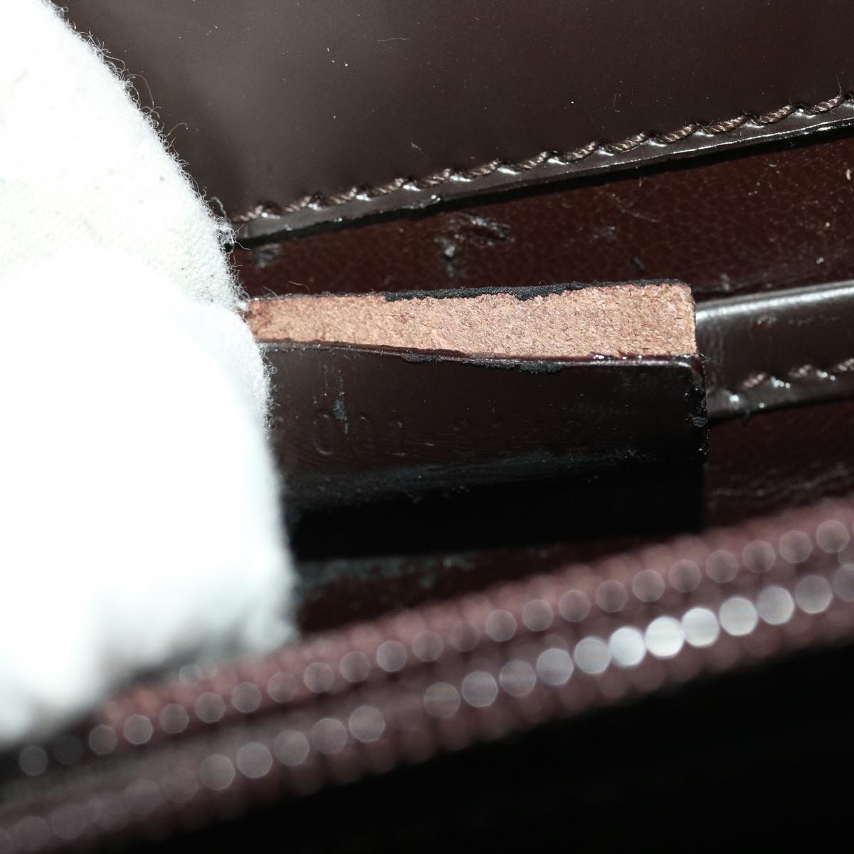 GUCCI Shoulder Bag Patent leather Brown yk7420