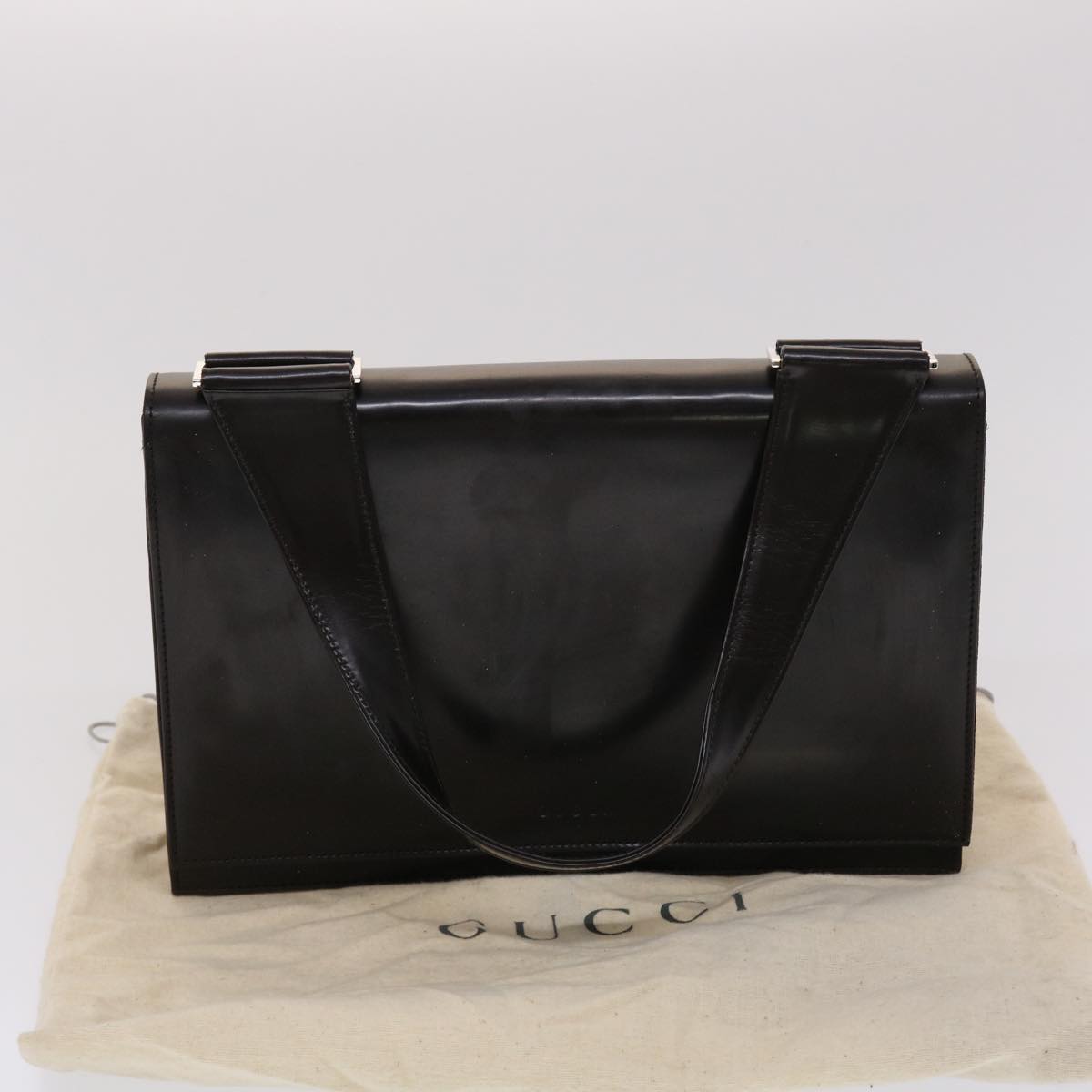 GUCCI Shoulder Bag Patent leather Brown yk7420