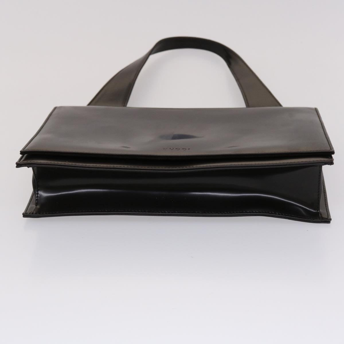 GUCCI Shoulder Bag Patent leather Brown yk7420