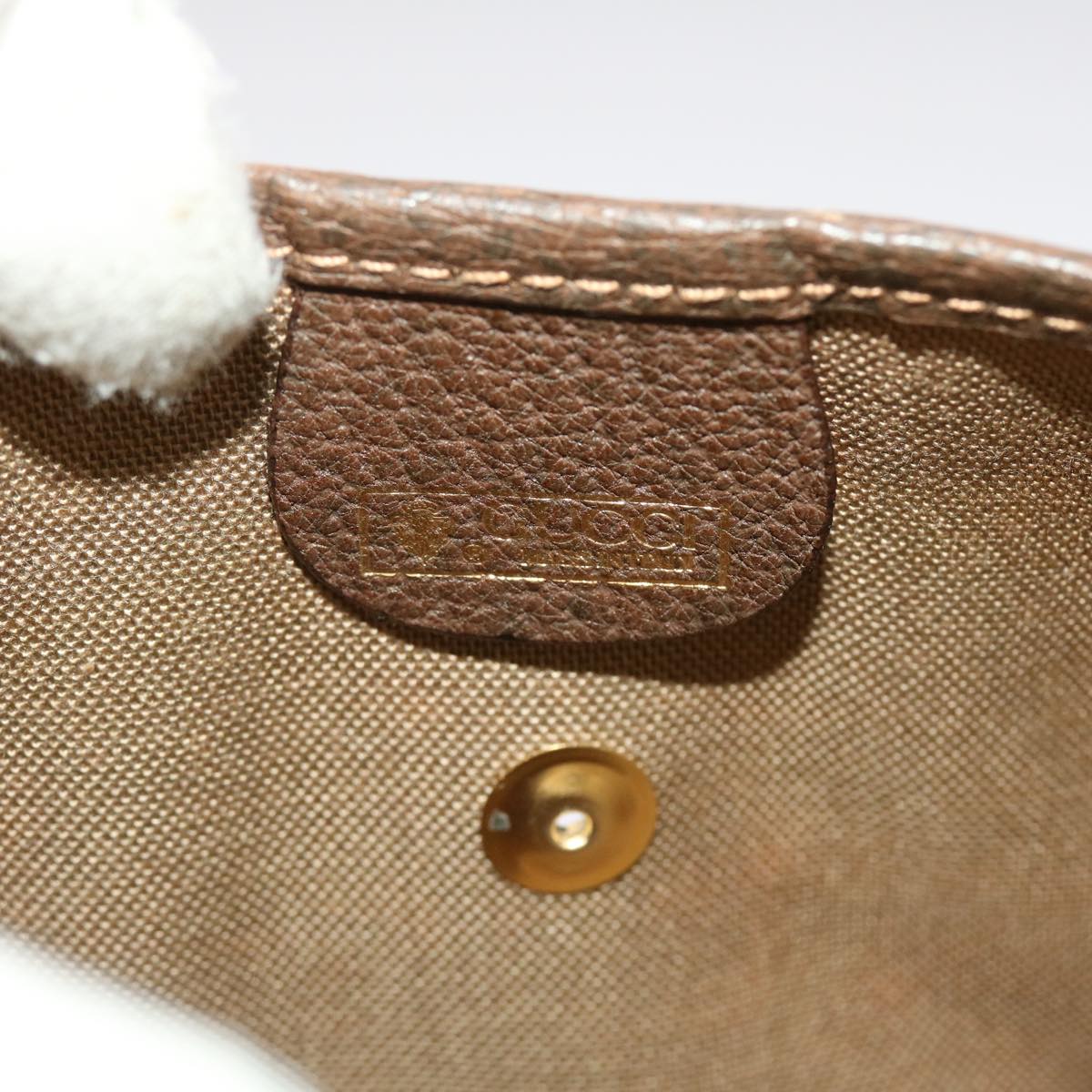 GUCCI GG Canvas Web Sherry Line Pouch PVC Leather Beige Red Green yk7426
