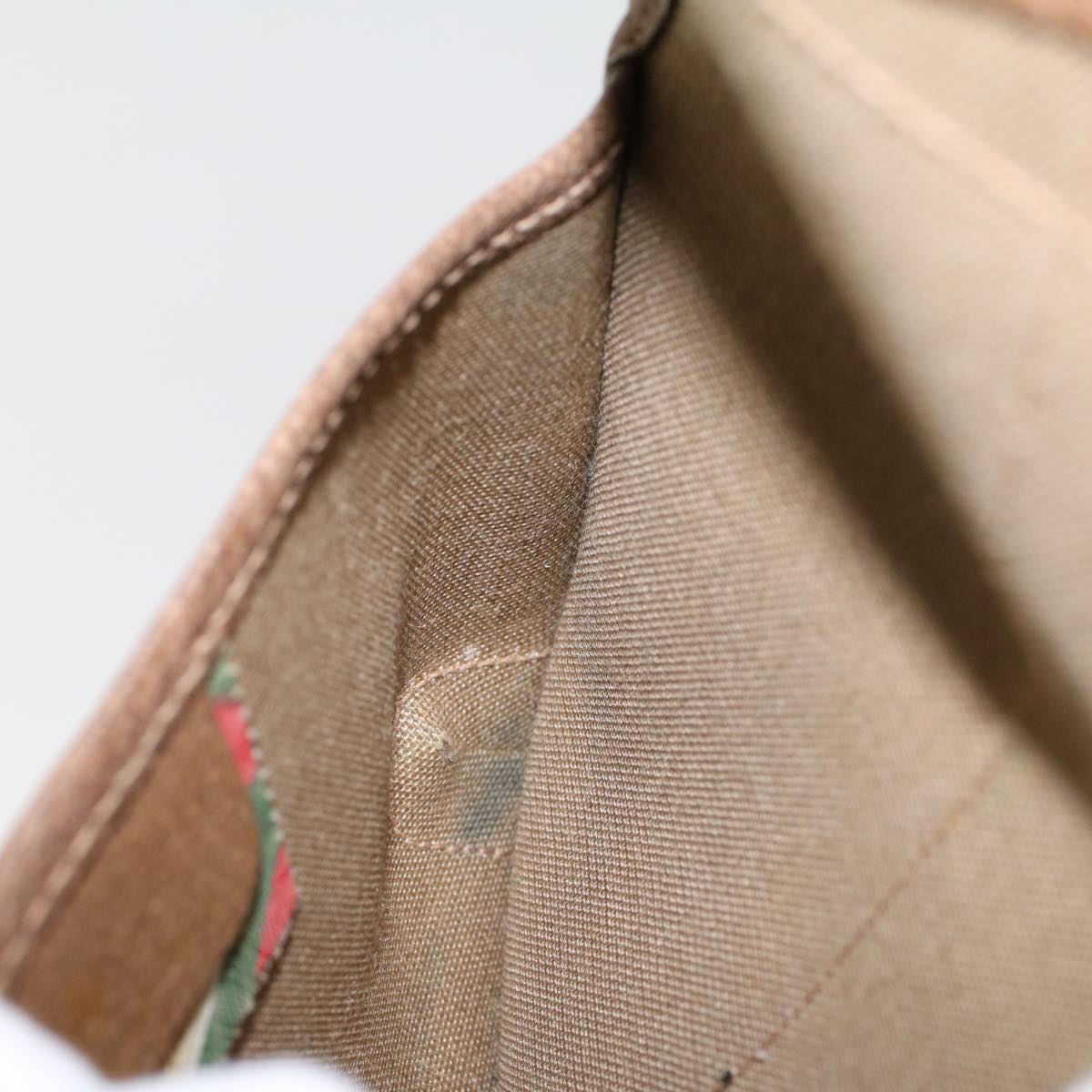 GUCCI GG Canvas Web Sherry Line Pouch Beige Red Green 89.01.021 yk7427