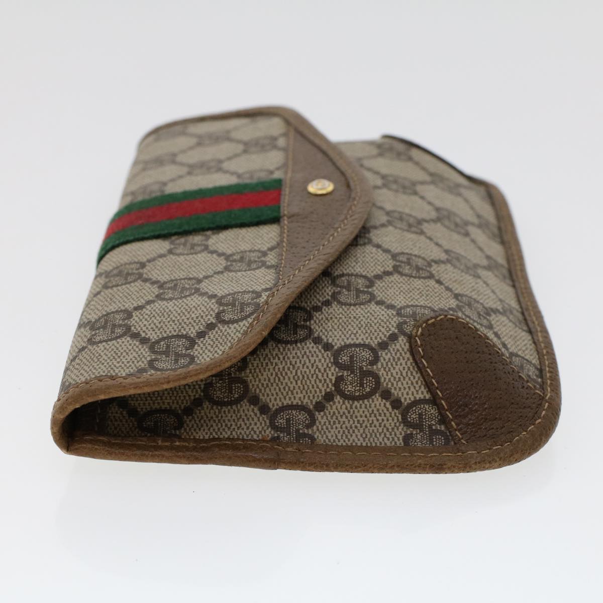 GUCCI GG Canvas Web Sherry Line Pouch Beige Red Green 89.01.021 yk7427