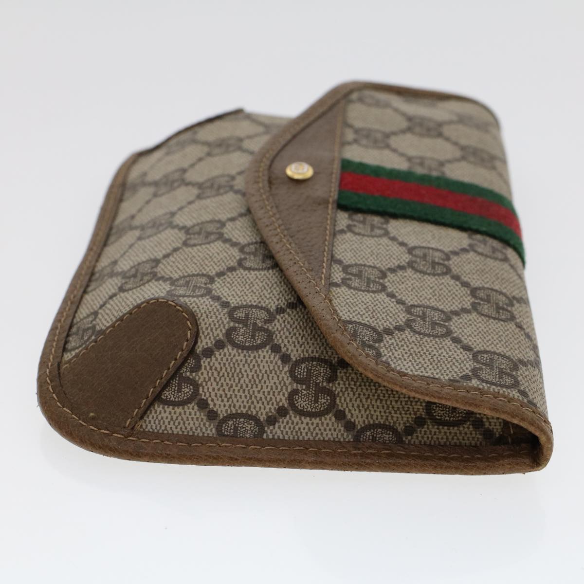 GUCCI GG Canvas Web Sherry Line Pouch Beige Red Green 89.01.021 yk7427
