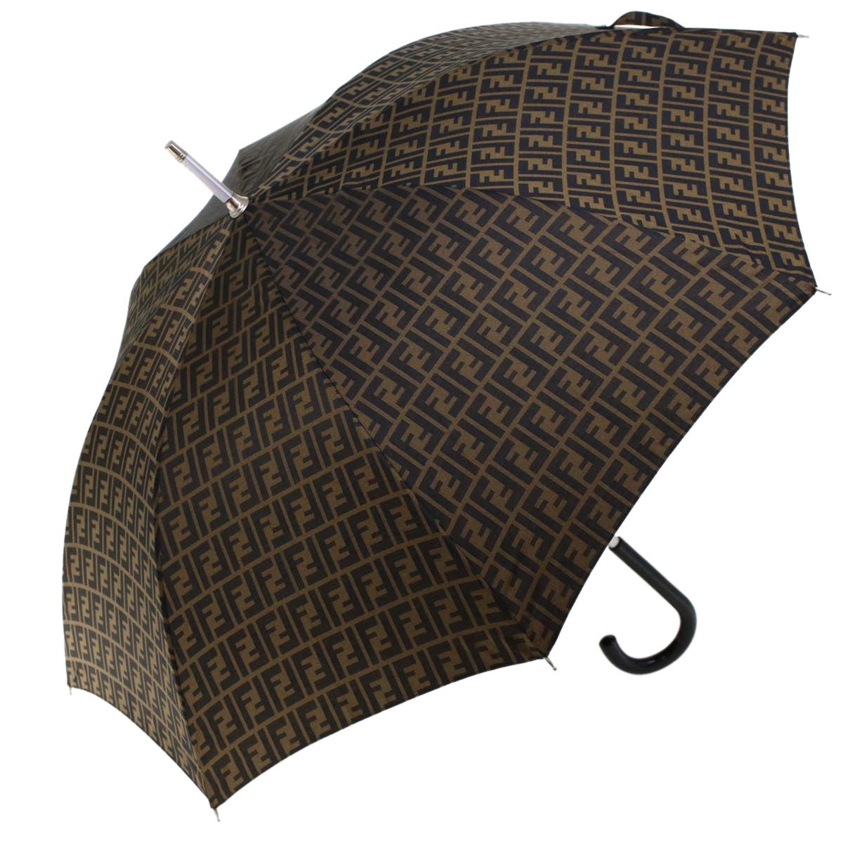 FENDI Zucca Canvas Umbrella Nylon Brown Black yk7439