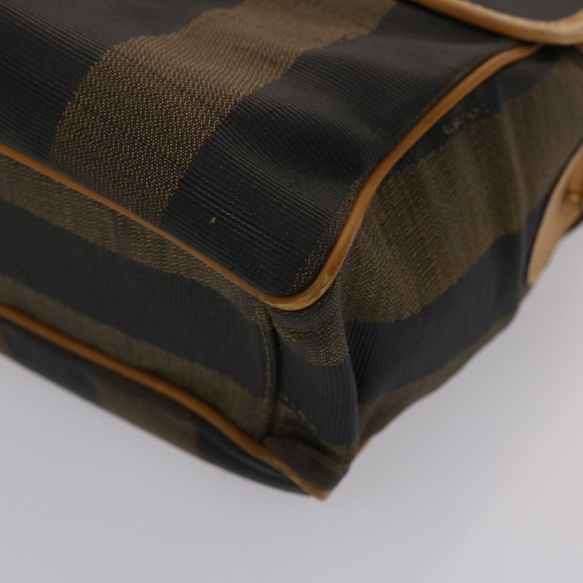 FENDI Pecan Canvas Hand Bag Black Brown yk7457