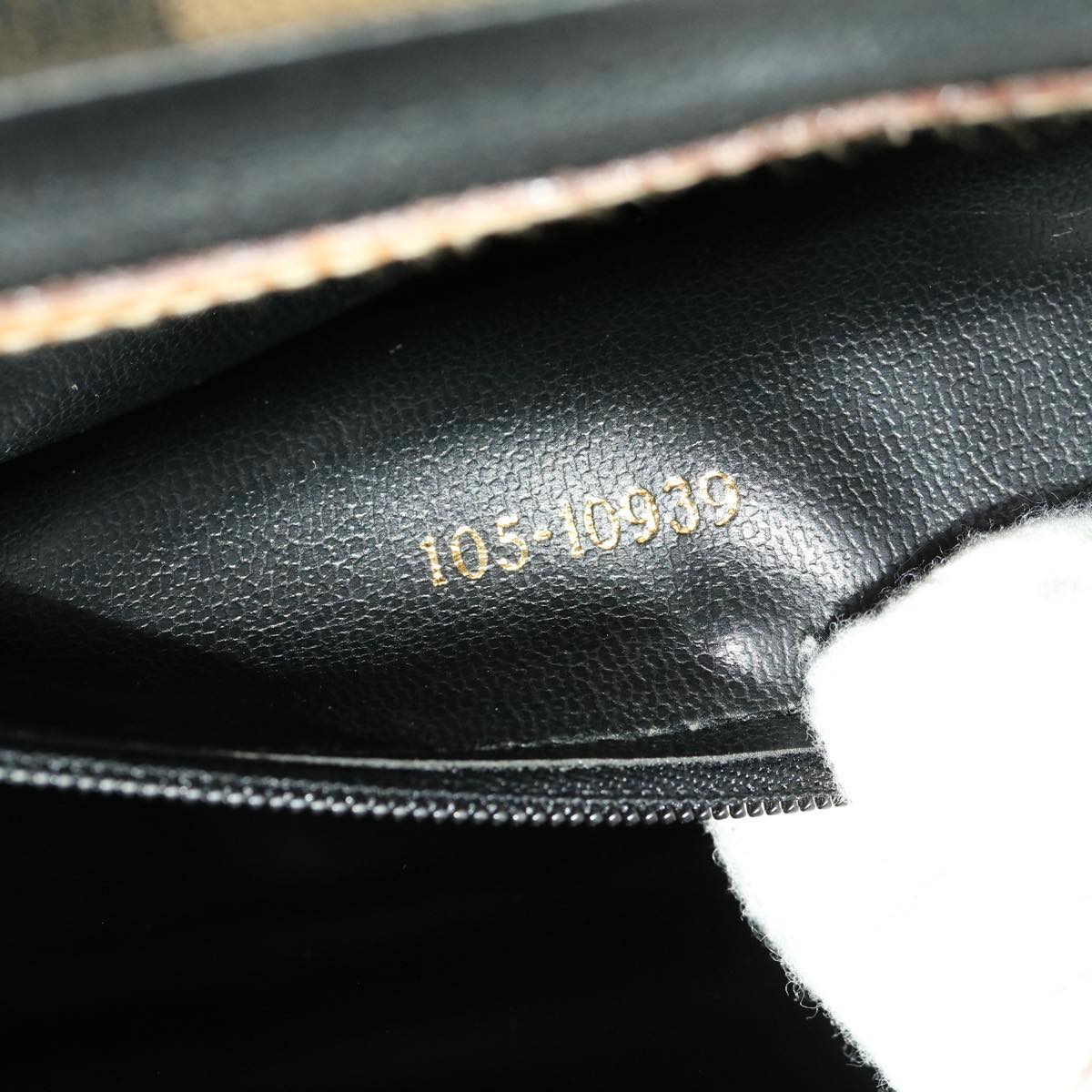 FENDI Pecan Canvas Hand Bag Black Brown yk7457
