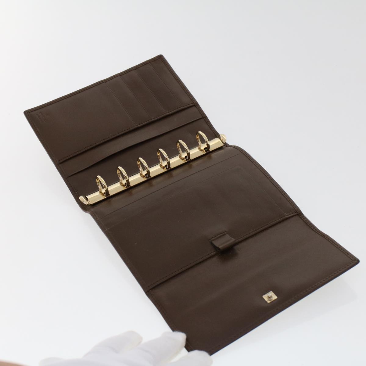 GUCCI GG Marmont Day Planner Cover Leather Brown yk7468