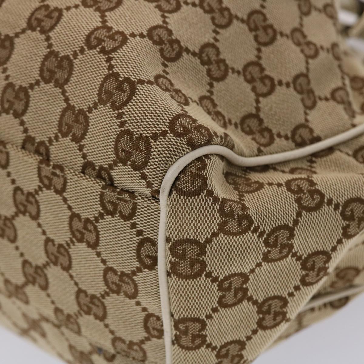GUCCI GG Canvas Hand Bag Leather Beige 211944 yk7479