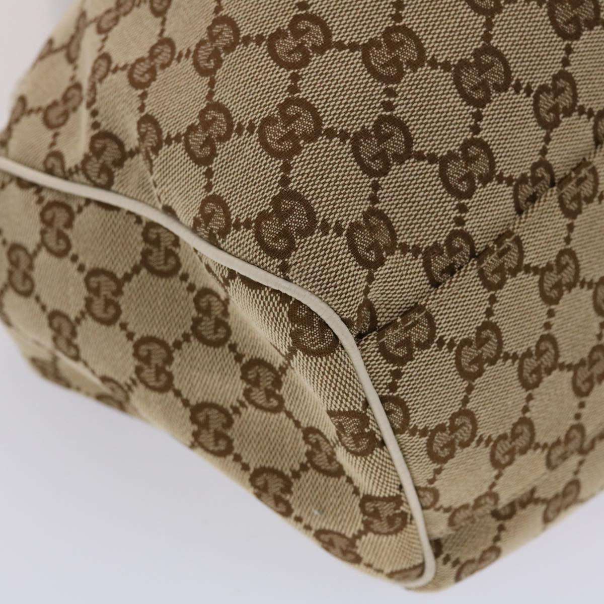 GUCCI GG Canvas Hand Bag Leather Beige 211944 yk7479