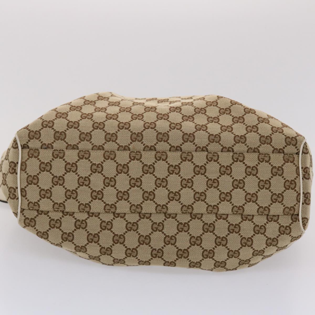 GUCCI GG Canvas Hand Bag Leather Beige 211944 yk7479
