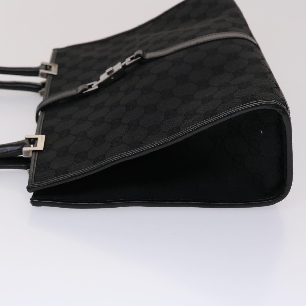 GUCCI GG Canvas Jackie Shoulder Bag Leather Black 01731/002122 yk7482