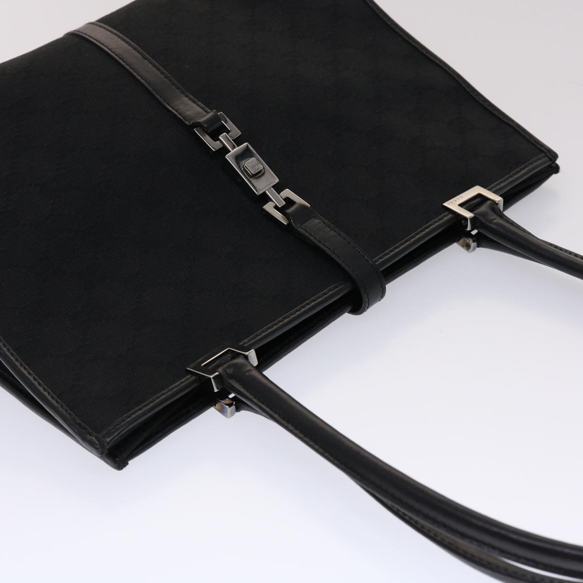 GUCCI GG Canvas Jackie Shoulder Bag Leather Black 01731/002122 yk7482
