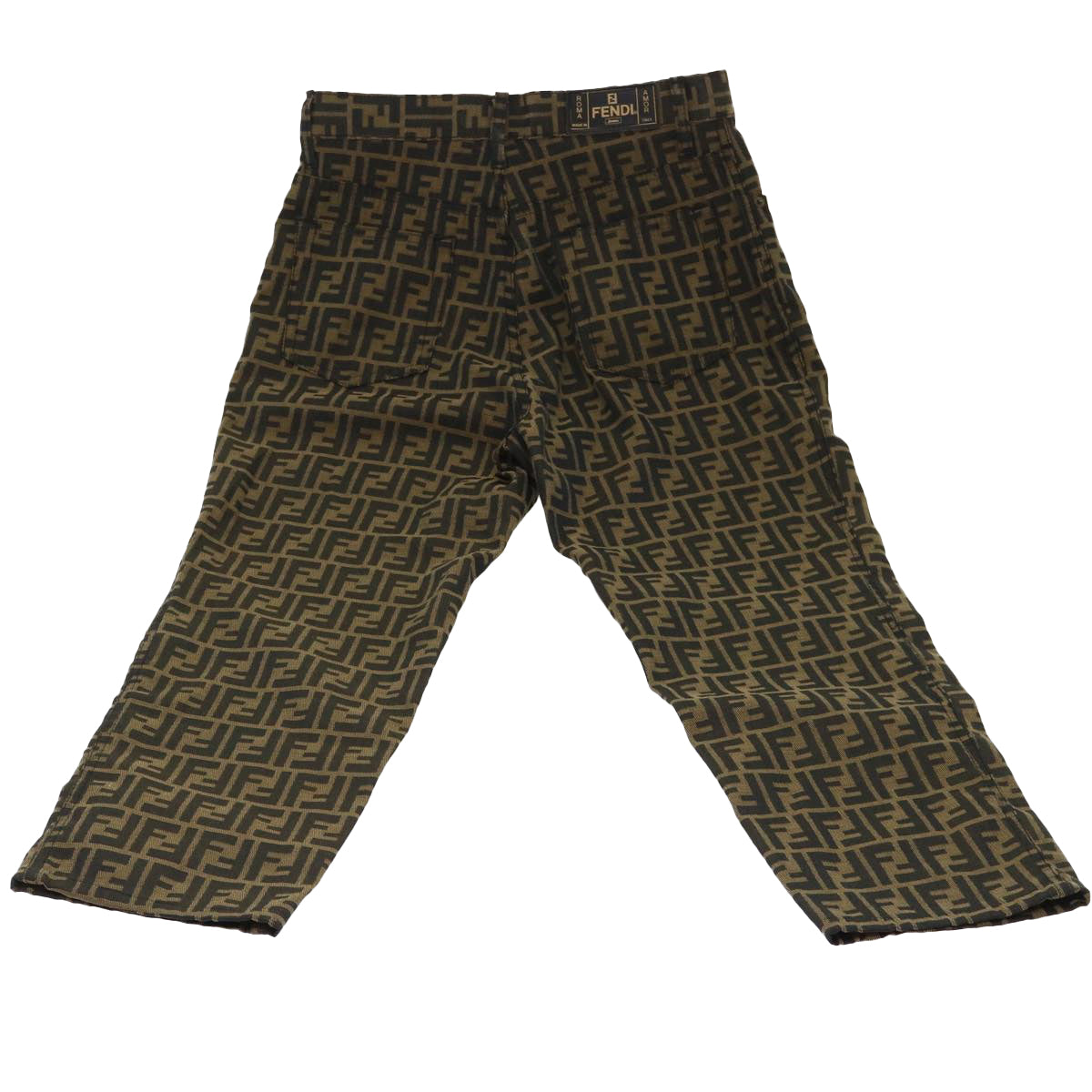 FENDI Zucca Canvas Pants S Black Brown yk7500