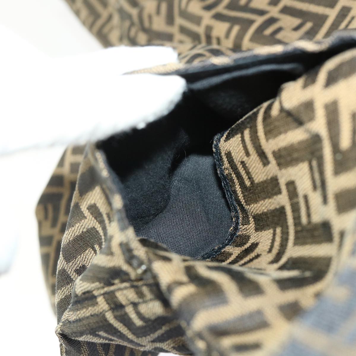 FENDI Zucca Canvas Pants S Black Brown yk7500