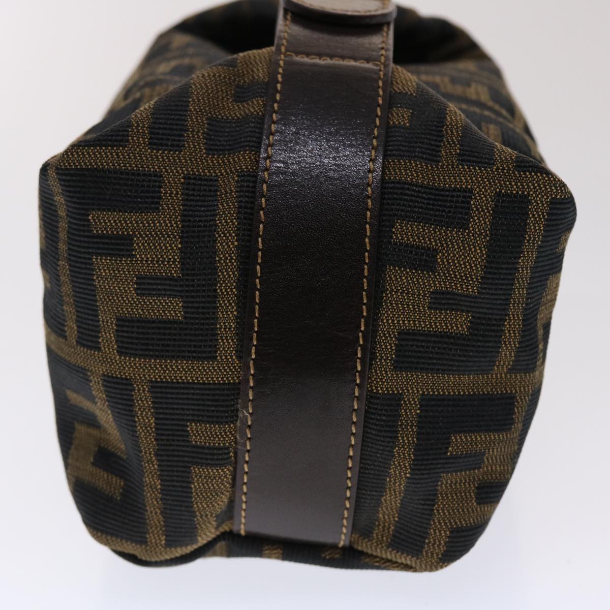 FENDI Zucca Canvas Hand Bag Black Brown yk7553B