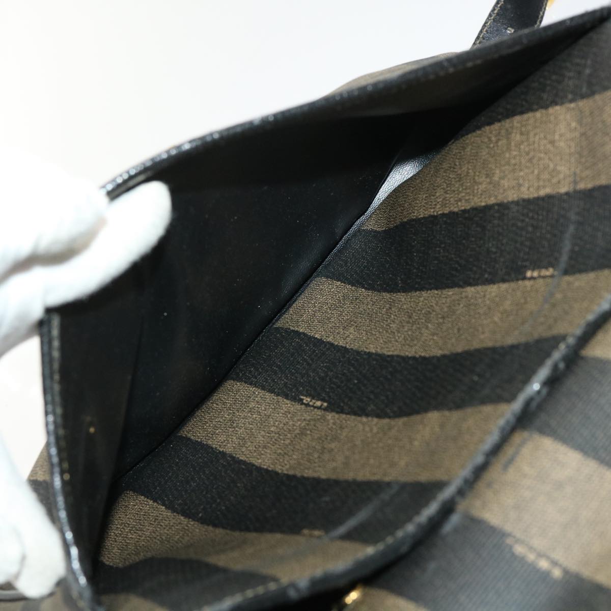 FENDI Pecan Canvas Shoulder Bag Nylon 2Set Brown Black yk7554B