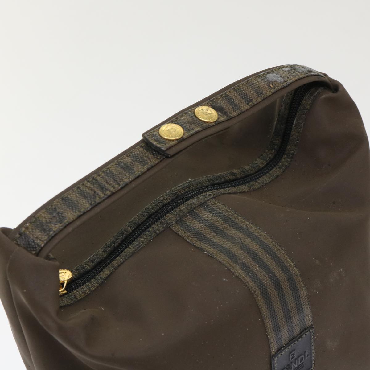 FENDI Pecan Canvas Shoulder Bag Nylon 2Set Brown Black yk7554B
