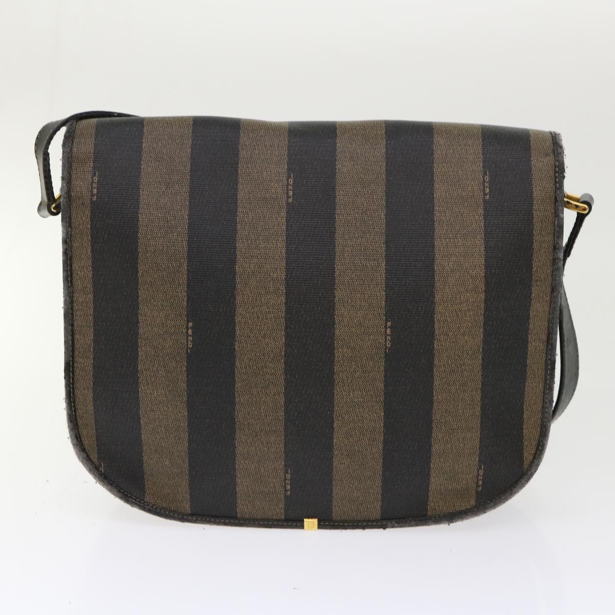 FENDI Pecan Canvas Shoulder Bag Nylon 2Set Brown Black yk7554B