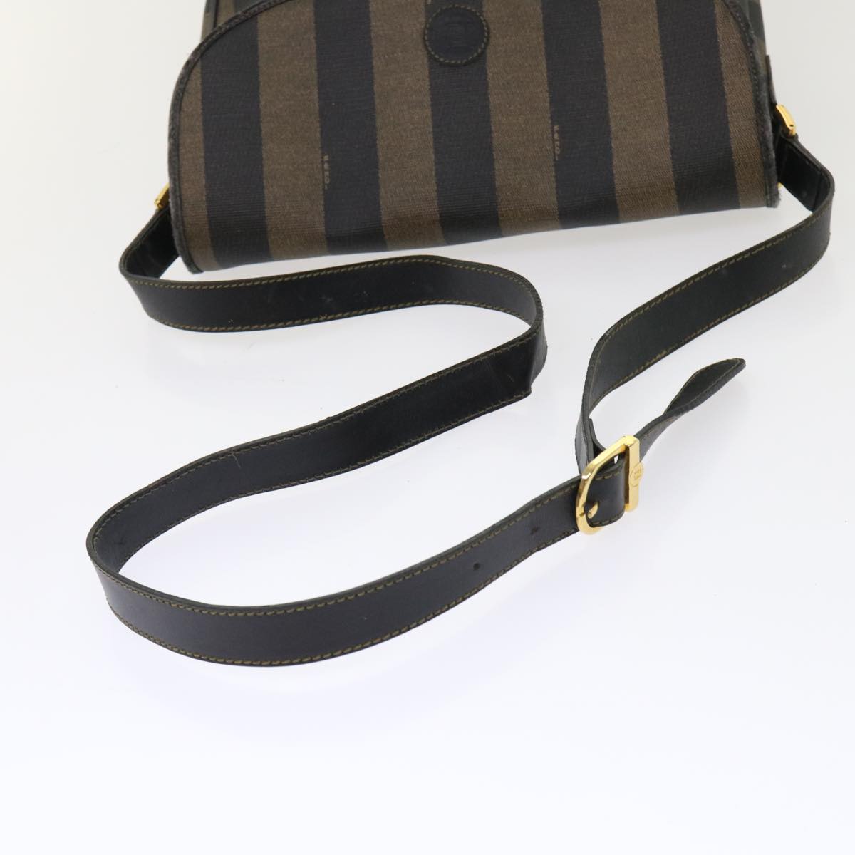 FENDI Pecan Canvas Shoulder Bag Nylon 2Set Brown Black yk7554B