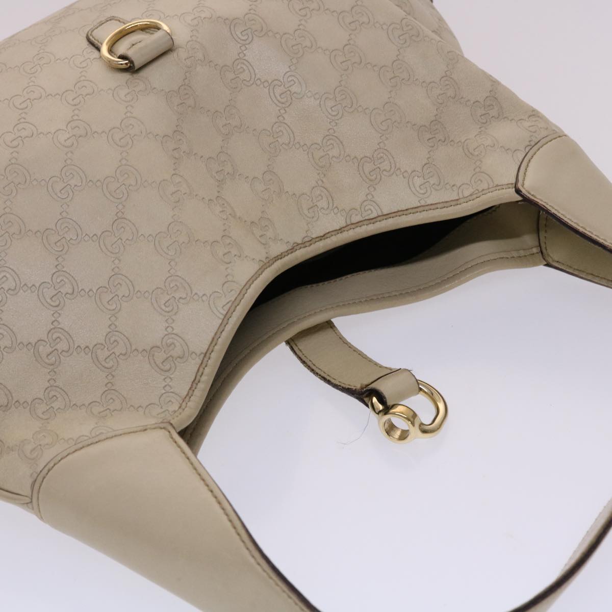 GUCCI GG Canvas Jackie Shoulder Bag White 153029 yk7555B