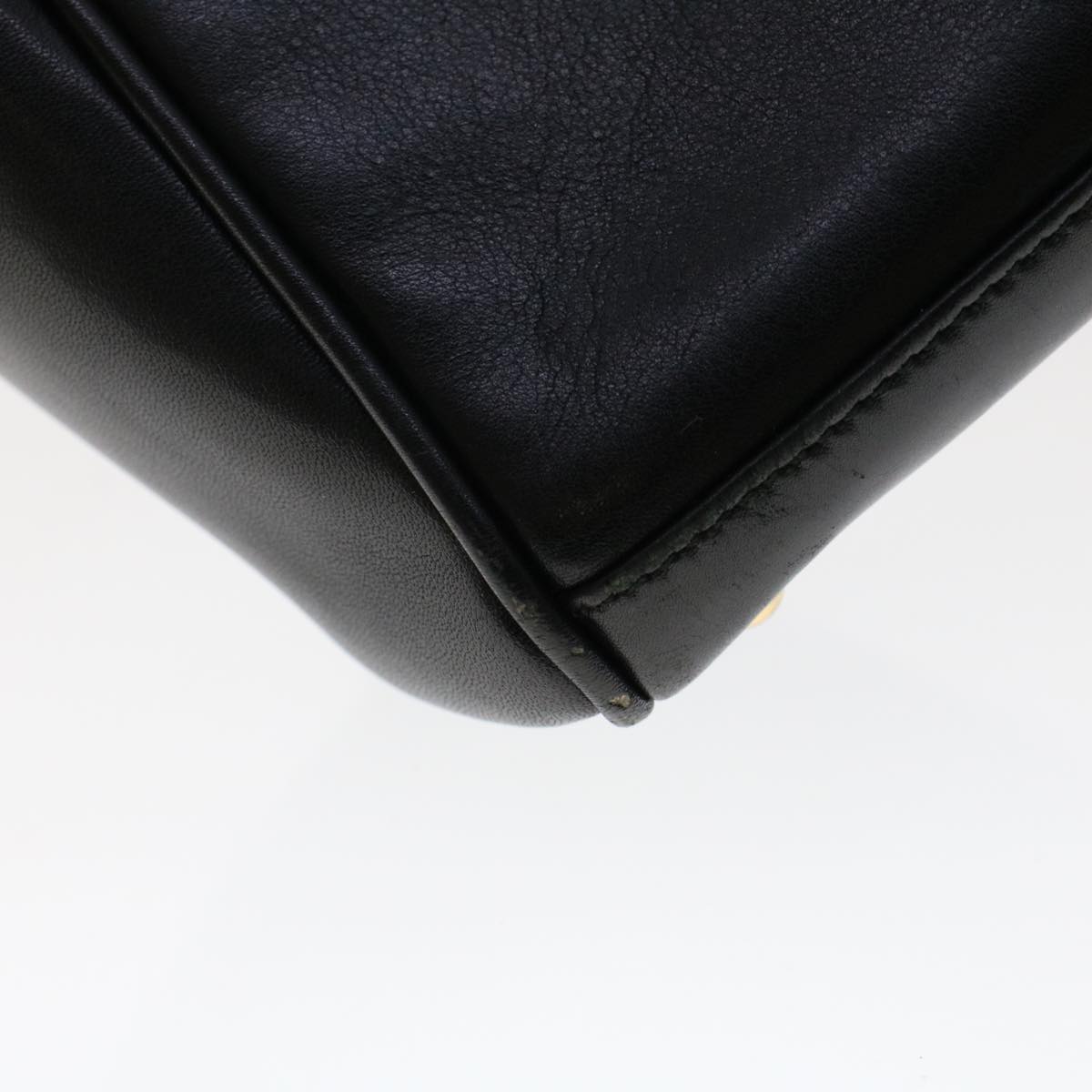 GUCCI Bamboo Hand Bag Leather 2way Black 000.2122.0316 yk7567B