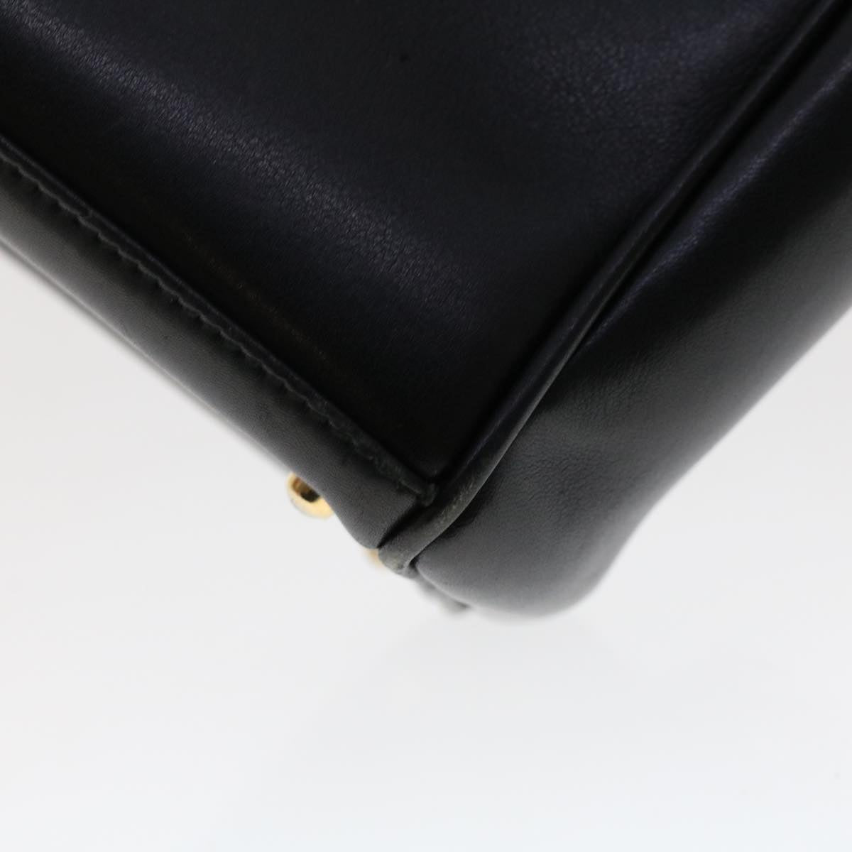 GUCCI Bamboo Hand Bag Leather 2way Black 000.2122.0316 yk7567B
