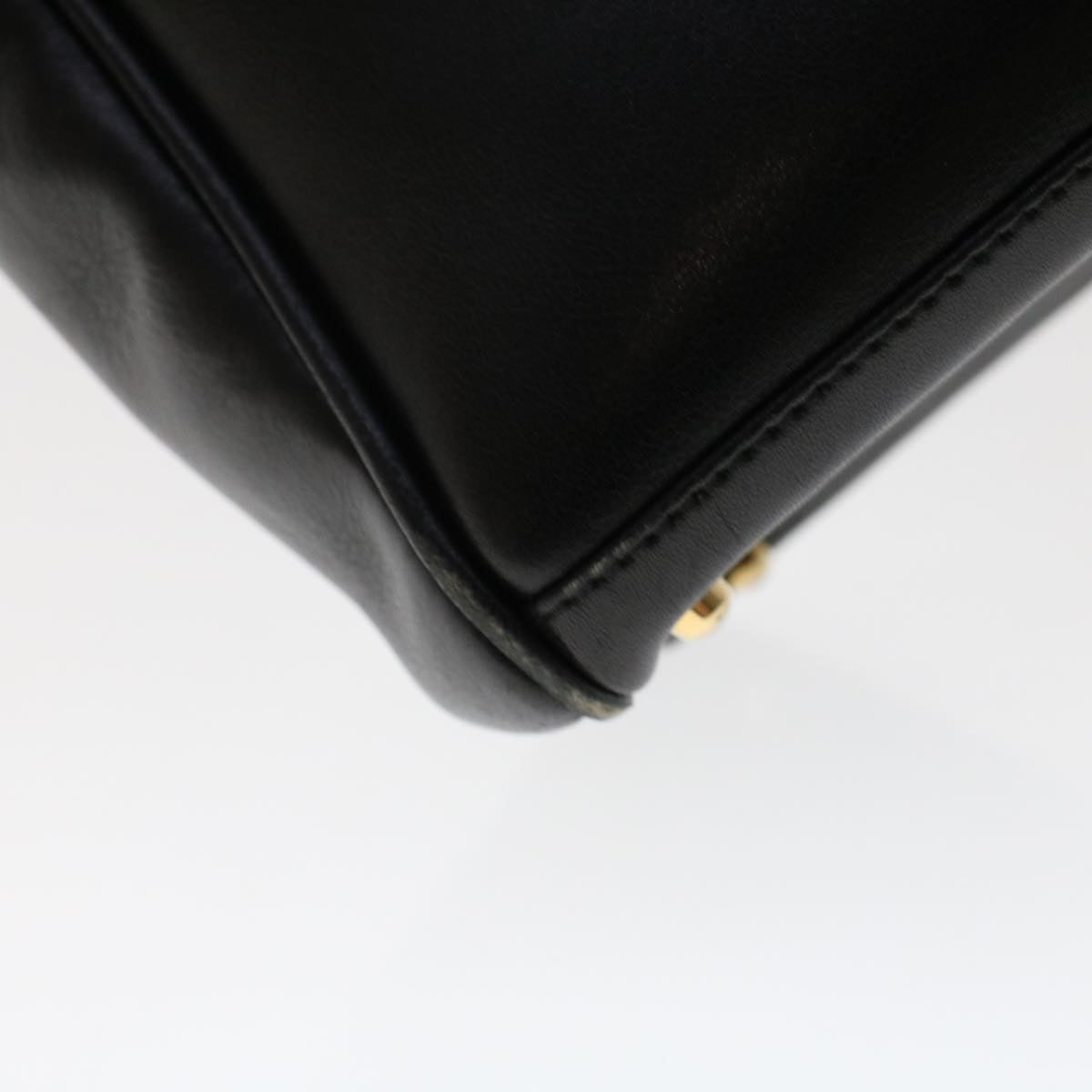 GUCCI Bamboo Hand Bag Leather 2way Black 000.2122.0316 yk7567B