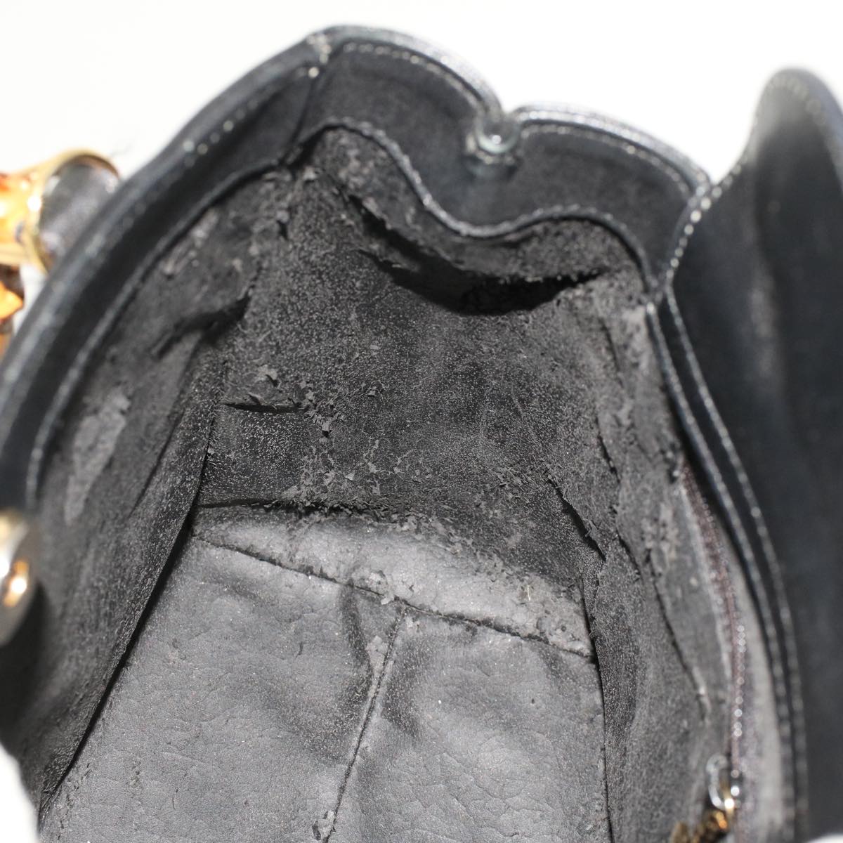 GUCCI Bamboo Hand Bag Leather 2way Black 000.2122.0316 yk7567B