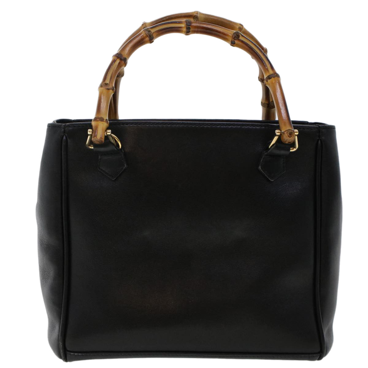 GUCCI Bamboo Hand Bag Leather 2way Black 000.2122.0316 yk7567B