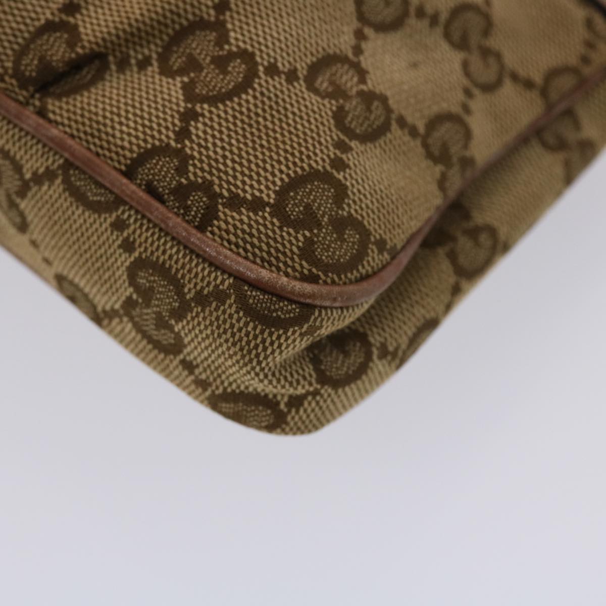 GUCCI GG Canvas Shoulder Bag Leather Beige 256899 yk7570B