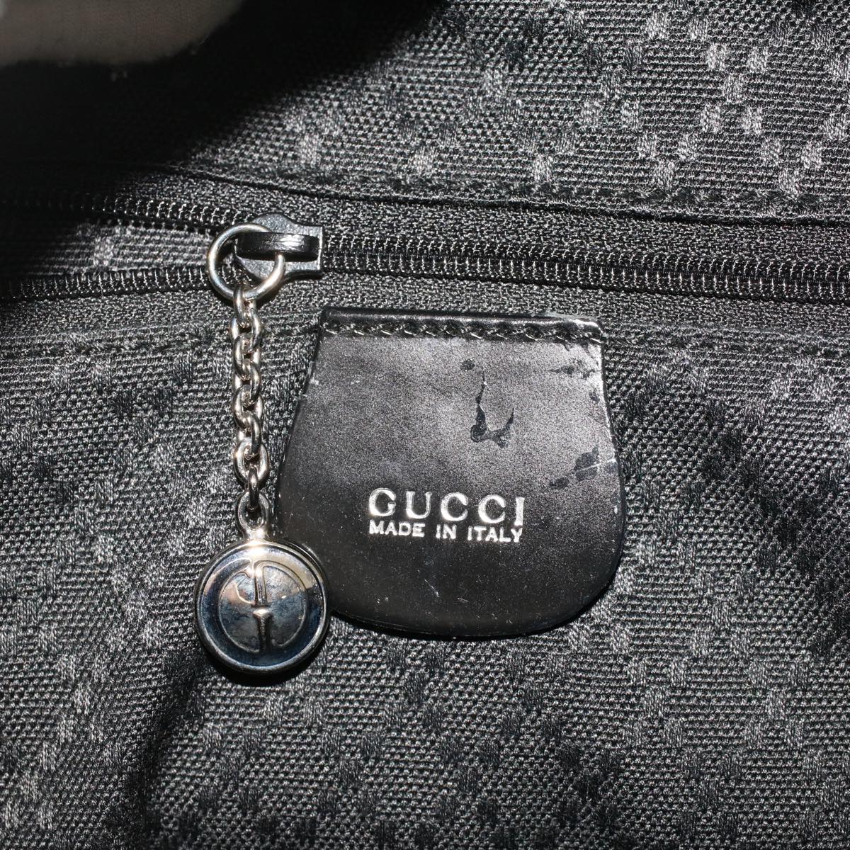 GUCCI Bamboo Hand Bag Canvas 2way Black 002.2058.0439.5 yk7571B