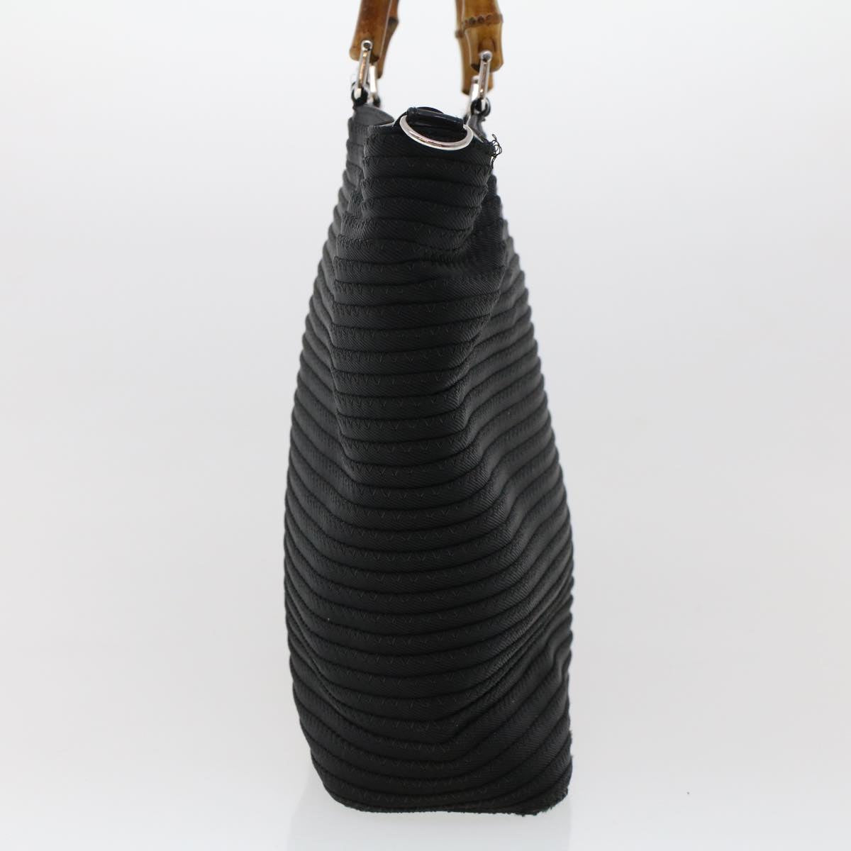 GUCCI Bamboo Hand Bag Canvas 2way Black 002.2058.0439.5 yk7571B