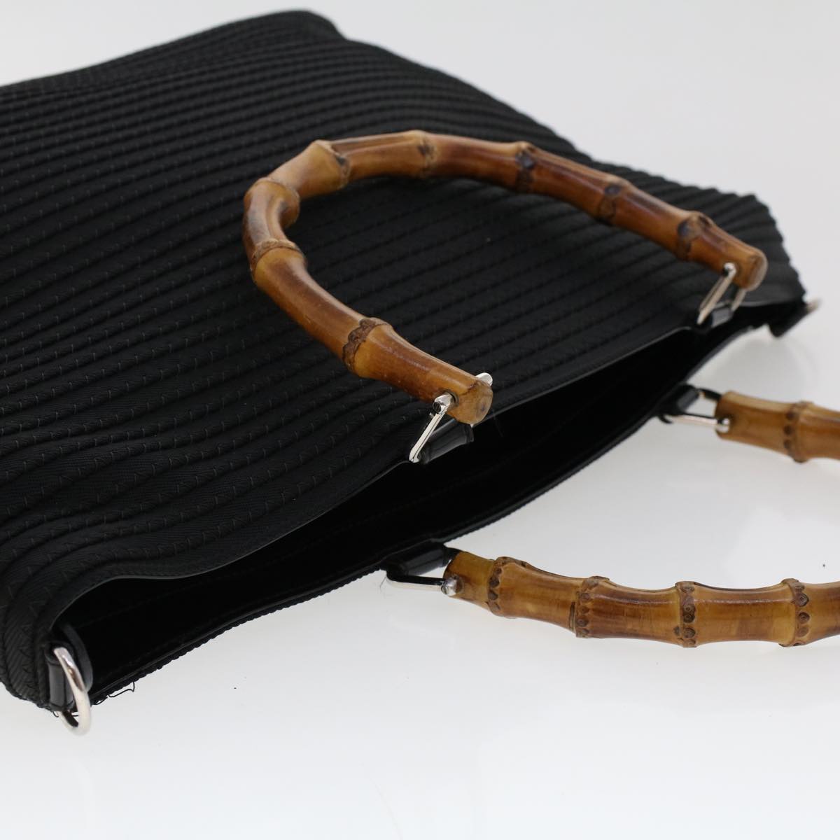 GUCCI Bamboo Hand Bag Canvas 2way Black 002.2058.0439.5 yk7571B