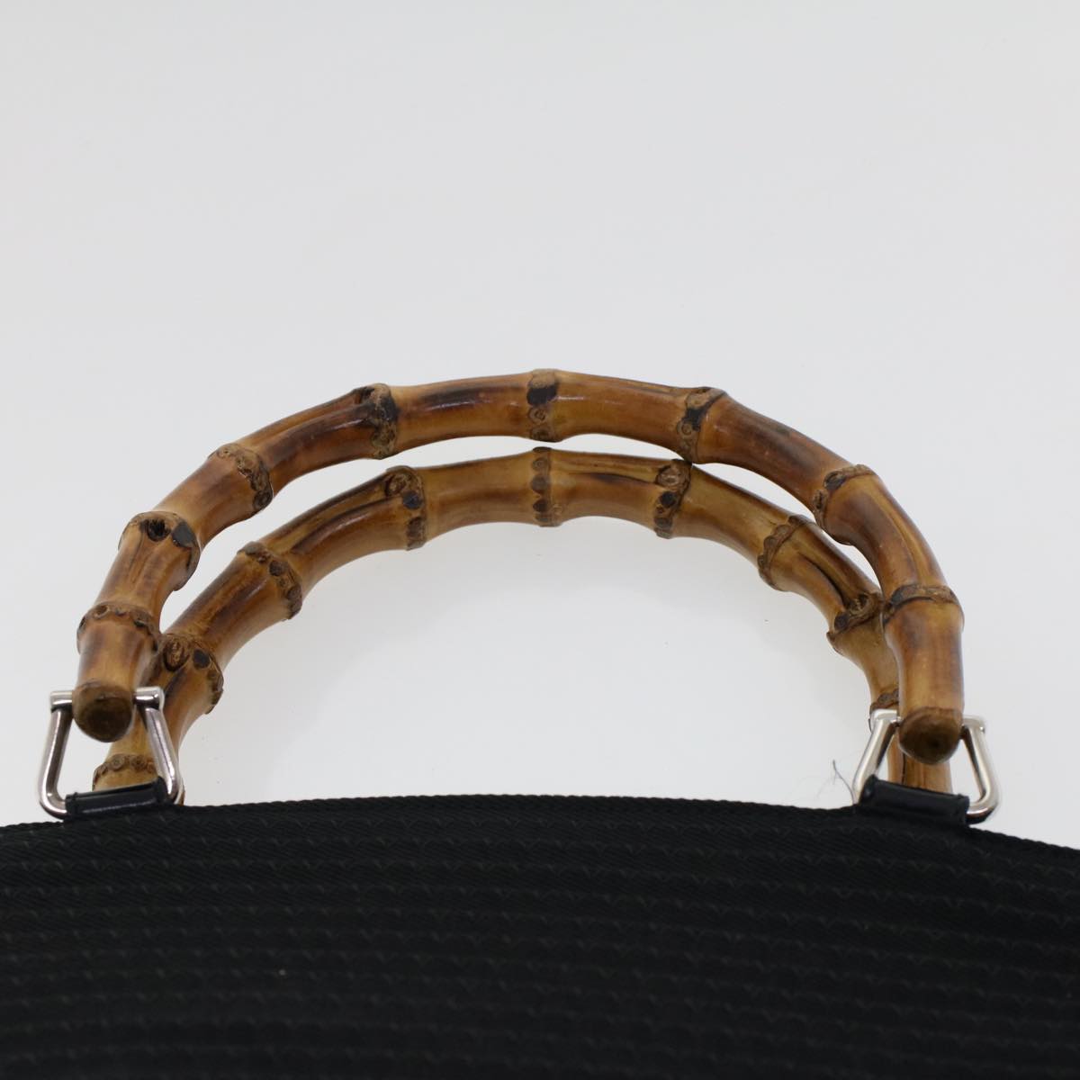GUCCI Bamboo Hand Bag Canvas 2way Black 002.2058.0439.5 yk7571B