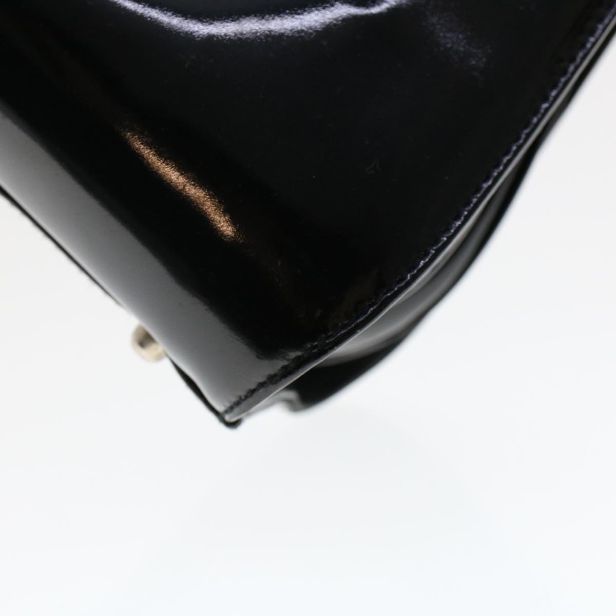 GUCCI Clasp Shoulder Bag Patent leather Black 000 781 0801 yk7572B