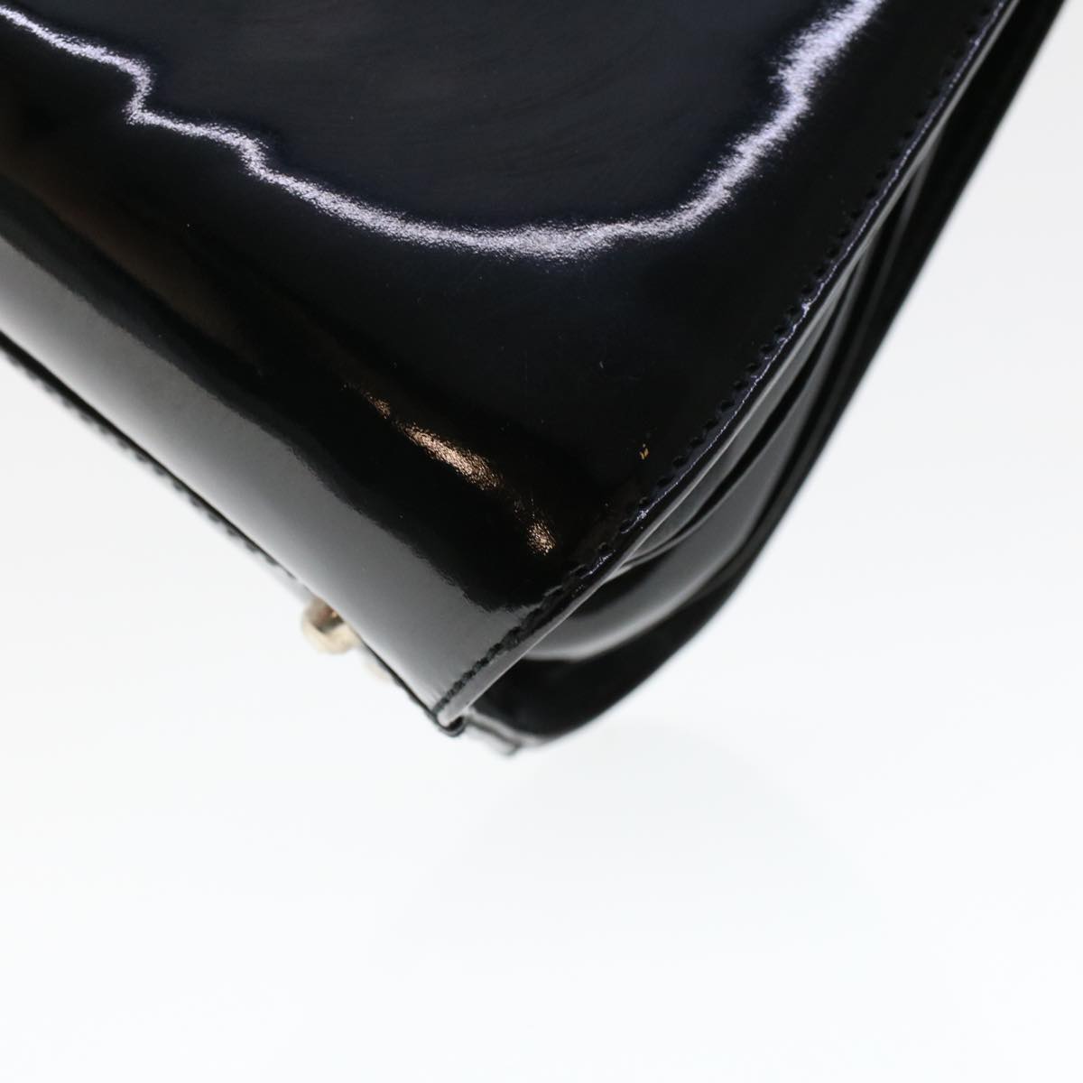 GUCCI Clasp Shoulder Bag Patent leather Black 000 781 0801 yk7572B