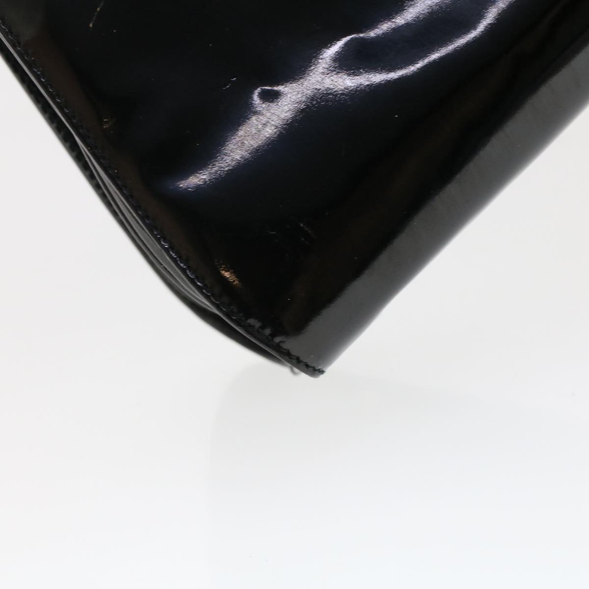 GUCCI Clasp Shoulder Bag Patent leather Black 000 781 0801 yk7572B