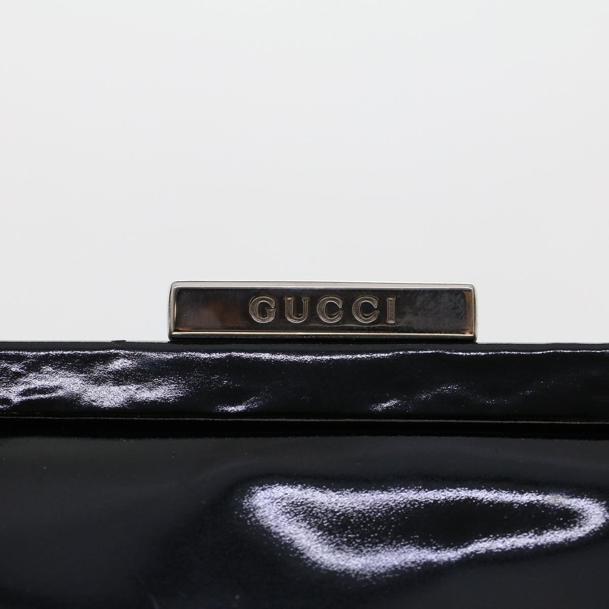 GUCCI Clasp Shoulder Bag Patent leather Black 000 781 0801 yk7572B