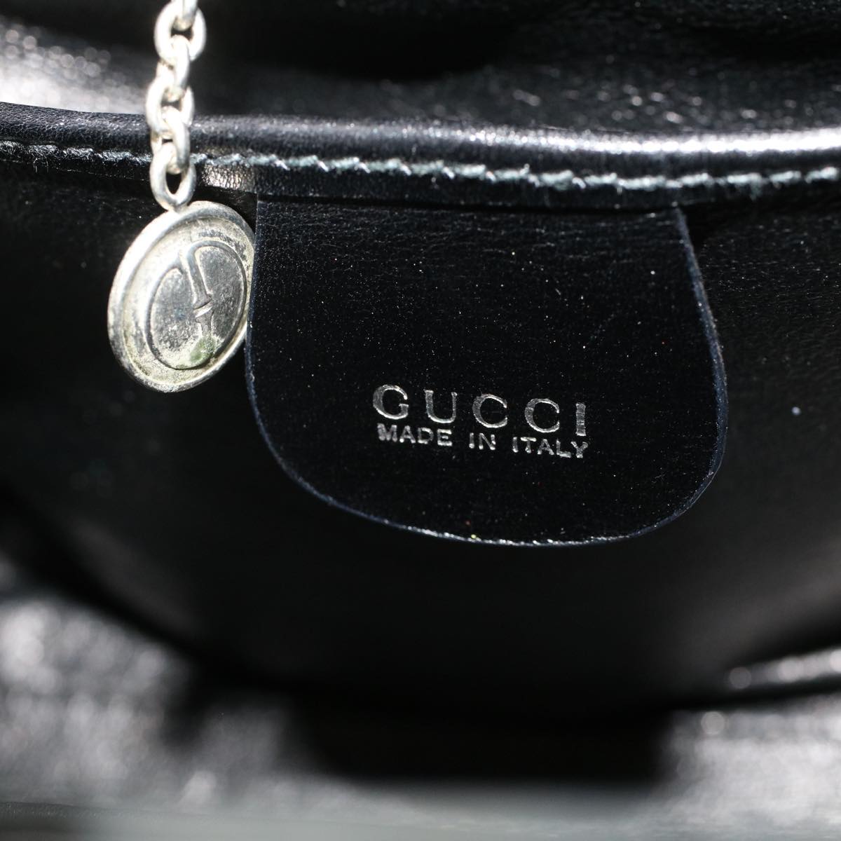 GUCCI Clasp Shoulder Bag Patent leather Black 000 781 0801 yk7572B