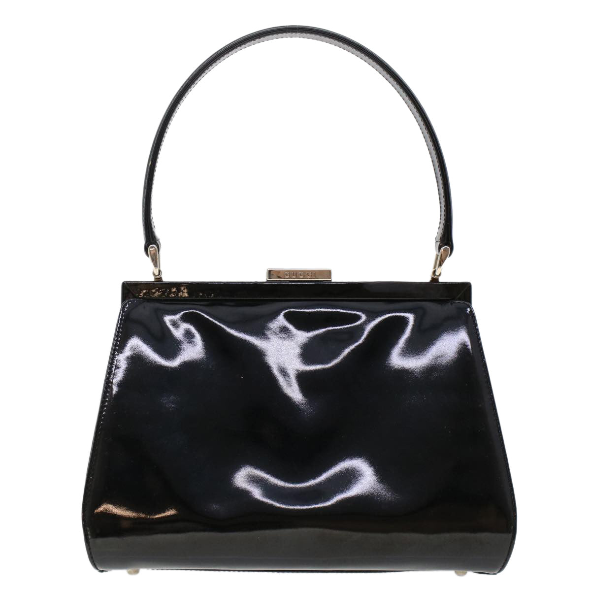 GUCCI Clasp Shoulder Bag Patent leather Black 000 781 0801 yk7572B