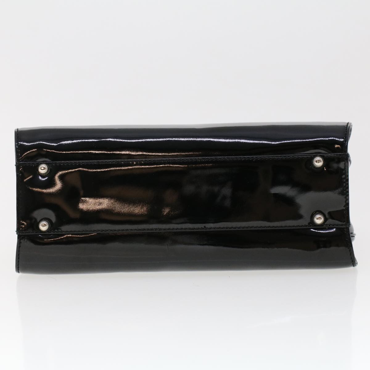 GUCCI Clasp Shoulder Bag Patent leather Black 000 781 0801 yk7572B