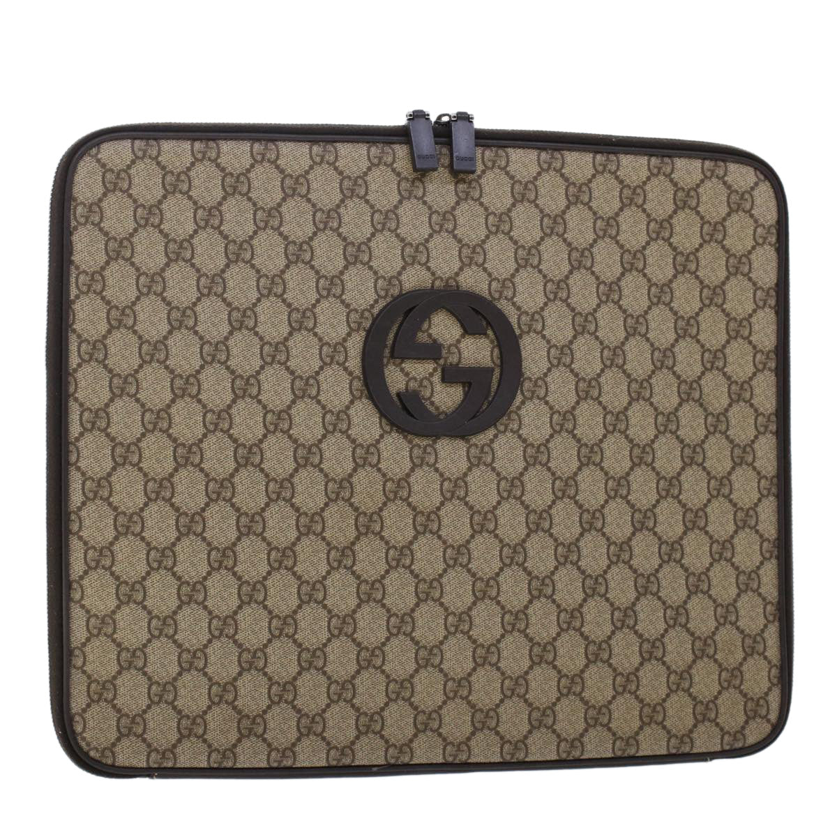GUCCI GG Canvas Interlocking PC Case PVC Leather Beige 194297 yk7586