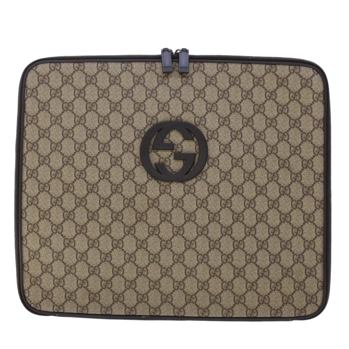 GUCCI GG Canvas Interlocking PC Case PVC Leather Beige 194297 yk7586